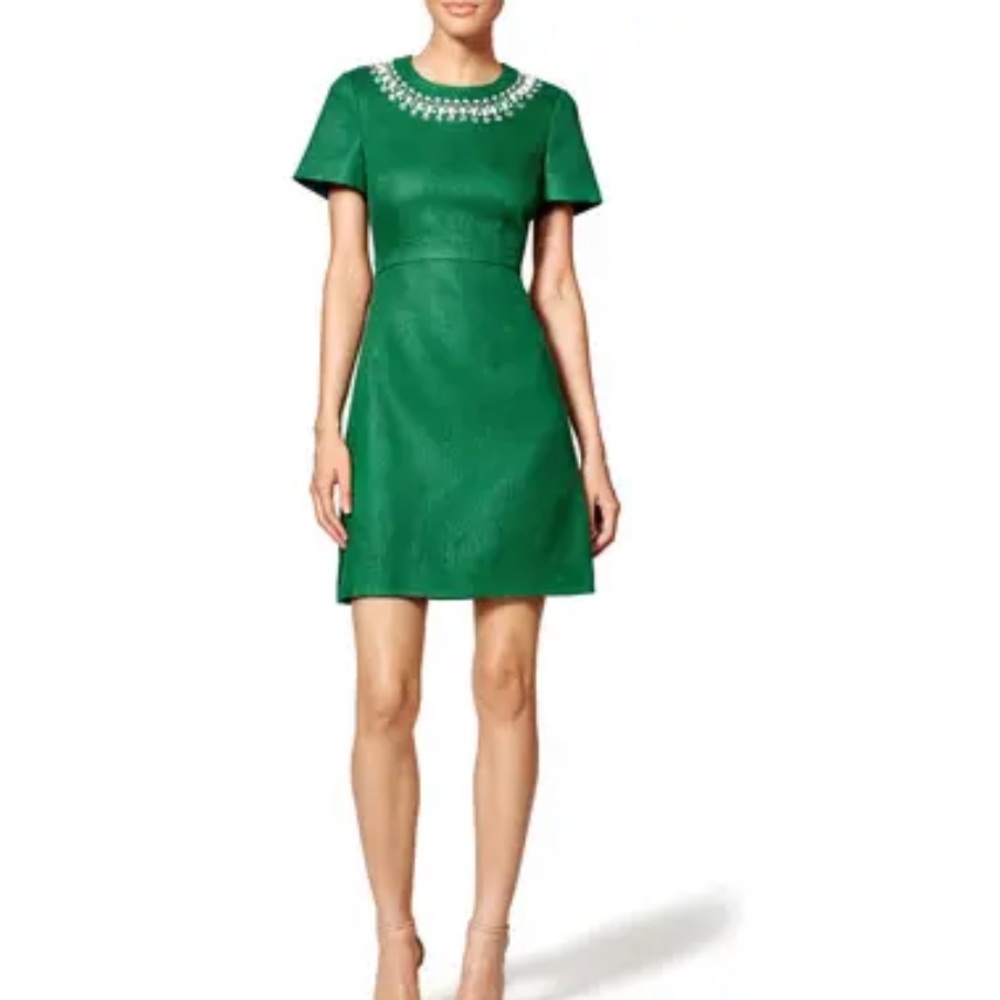 NWT Kate spade Mindy Dress embellished bell sleeve full bloom lucky gree…